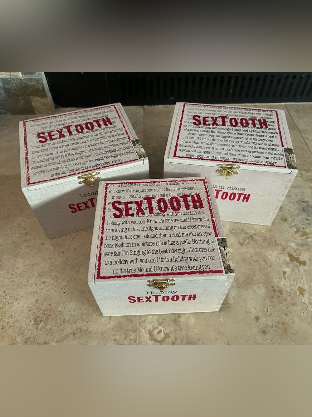 3 TATUAJE SEX TOOTH Empty Cigar Boxes